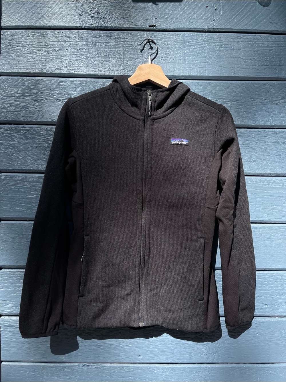 Patagonia Black Full-Zip Hooded Fleece Jacket